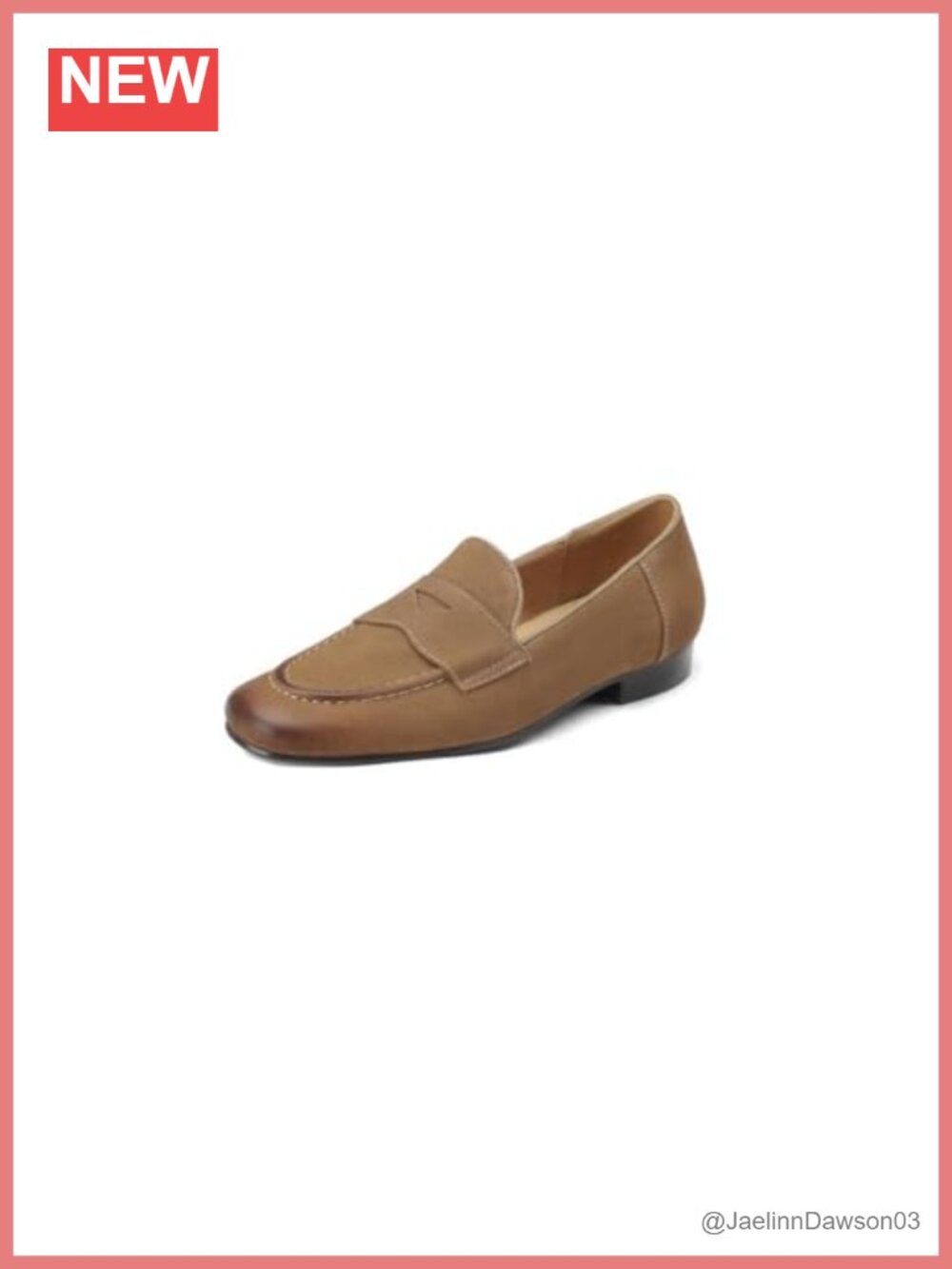 Handmade Genuine Leather Round Toe Office Loafers Flats Suede Low Chunky Heel